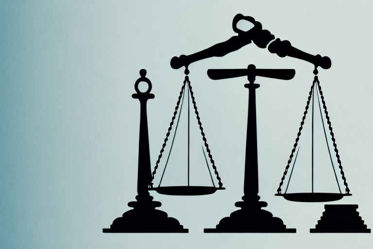 A symbolic scale balanced with a gavel and a stack of legal documents