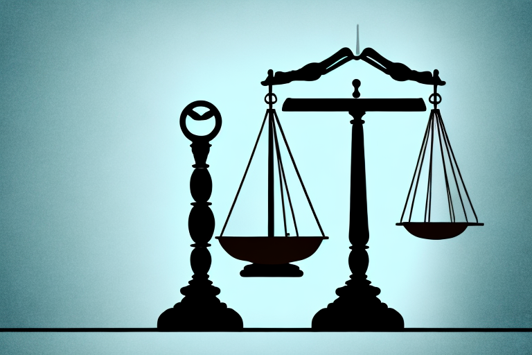 A balance scale tipping towards a gavel