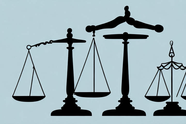 A balanced scale with a contract on one side and a gavel on the other