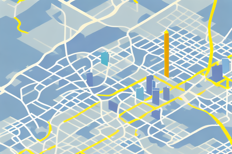 A balanced scale on a map of los angeles