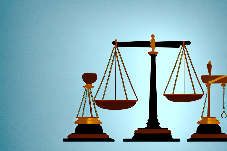 A balanced scale with a dog bone on one side and a gavel on the other