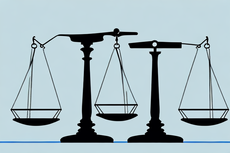 A balanced scale with a briefcase symbolizing a private defense attorney on one side