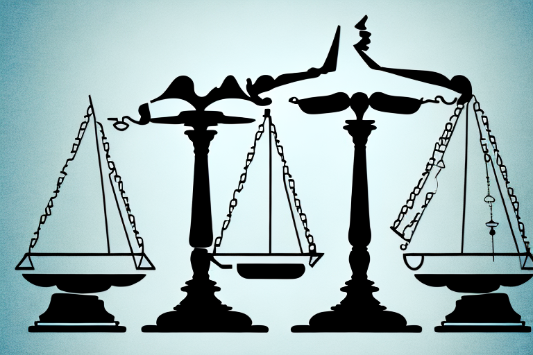 A balanced scale with a timeshare property on one side and a gavel on the other