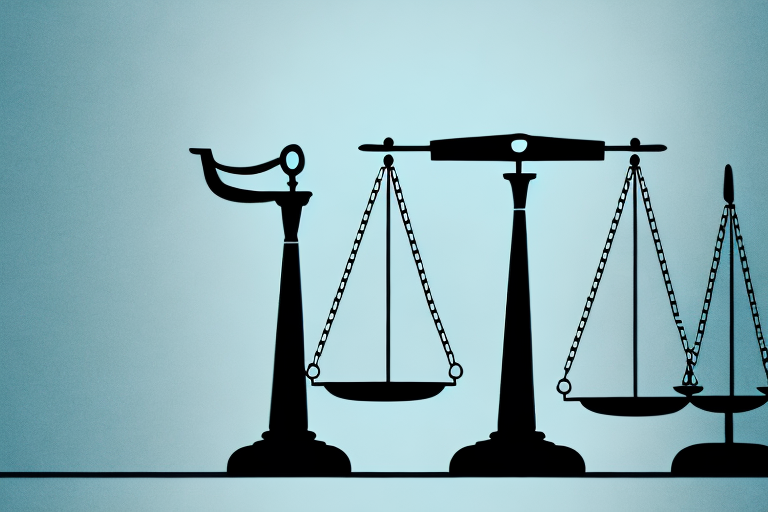 A symbolic scale balancing a wire and a gavel