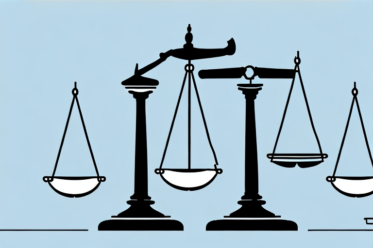 A balanced scale with a legal gavel on one side and an insurance policy on the other