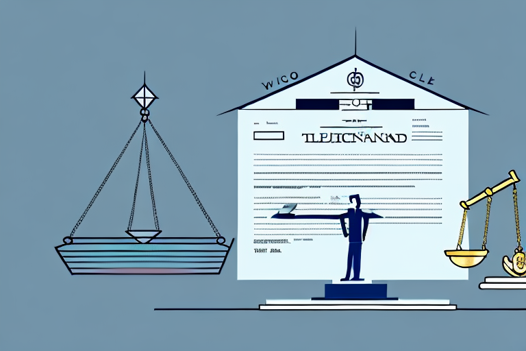 A balanced scale with a house and a legal document on each side