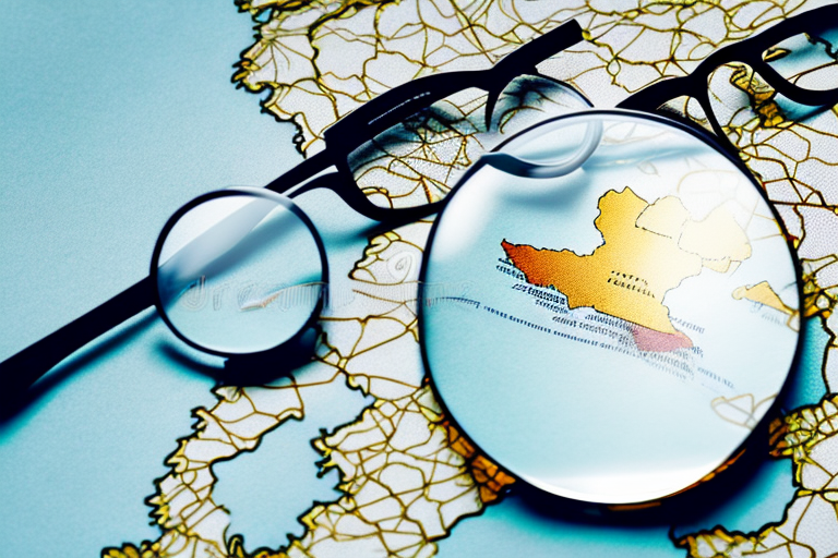 A pair of glasses resting on a map of spain