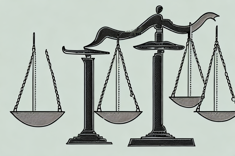 The scales of justice balanced on a map of lakeland