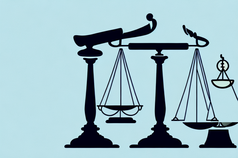 A balanced scale with a gavel on one side and a legal document on the other