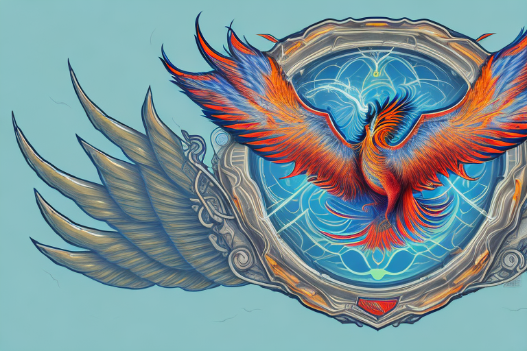 A phoenix bird rising from the ashes