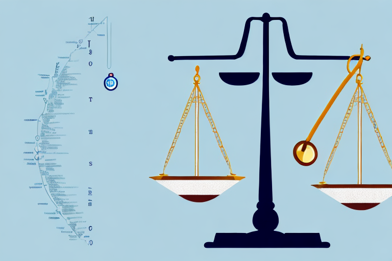 A balanced scale of justice placed on a florida map