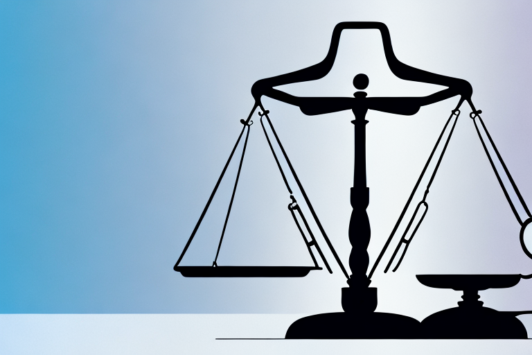 A symbolic balance scale with a stethoscope on one side and a gavel on the other