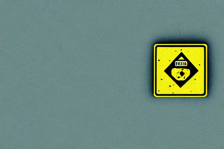 A broken caution sign next to a puddle on a glossy floor