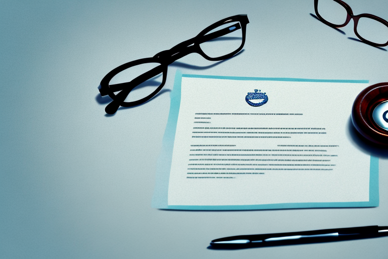 A pair of glasses on top of a legal document