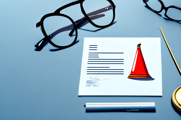 A pair of glasses on top of a legal document