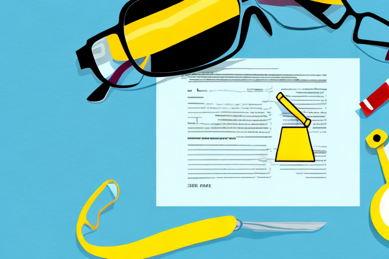 A pair of glasses resting on a legal document