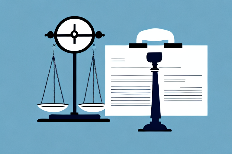 A scale balancing a briefcase and a tax form