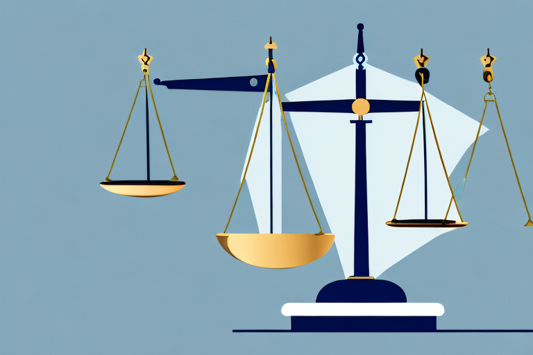 A symbolic balance scale with assets like a house