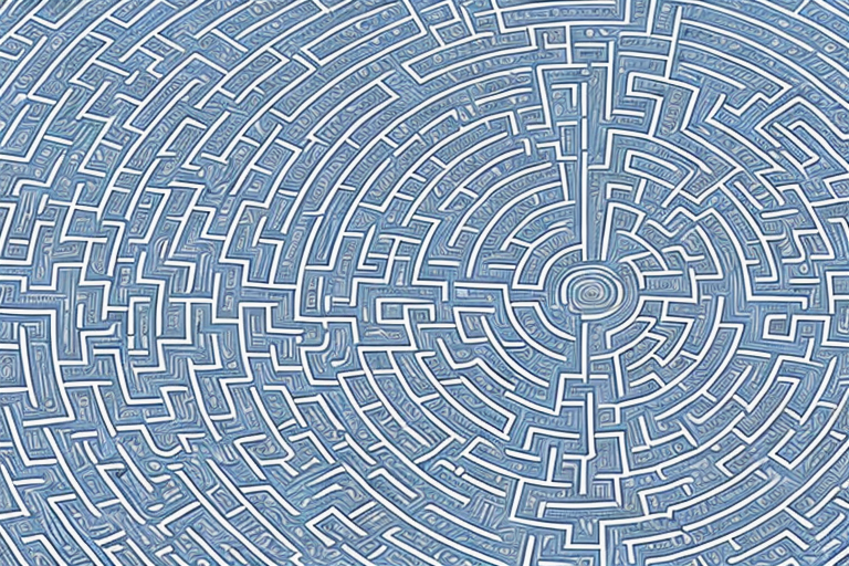 A complex labyrinth symbolizing immigration law