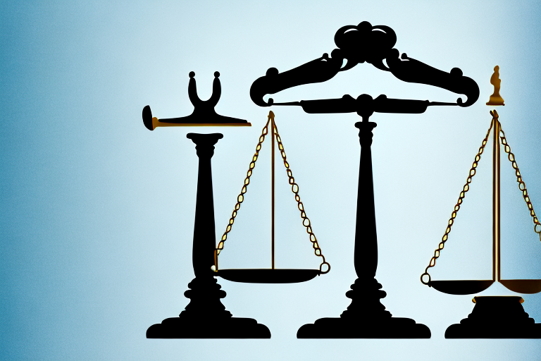 A balanced scale with a will document on one side and a gavel on the other