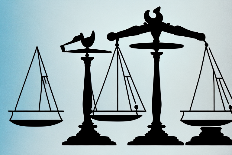 A balanced scale with a will document on one side and a gavel on the other