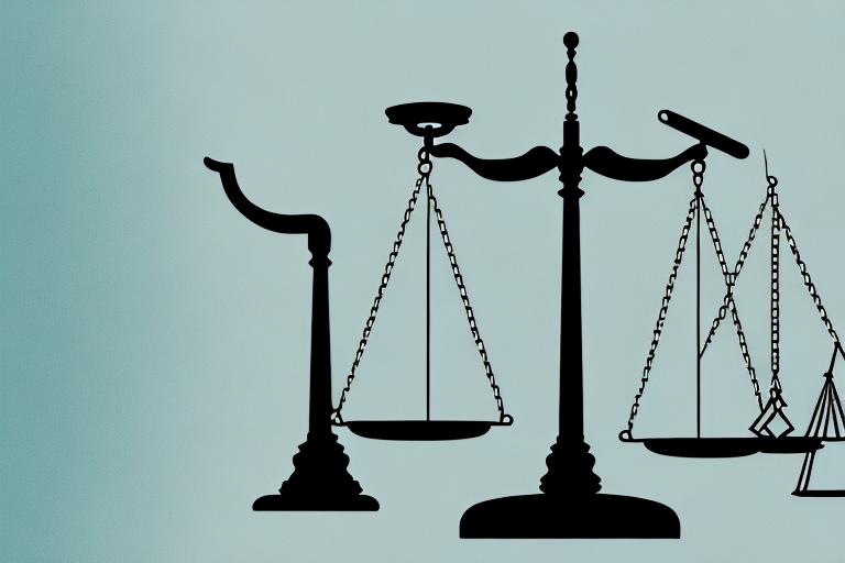 A balanced scale with a living will document on one side and a courthouse on the other