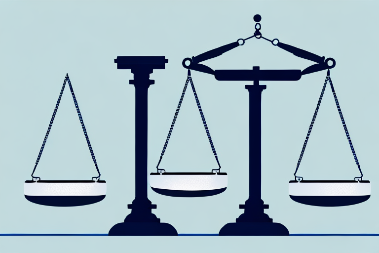 A balance scale where one side is weighted down by workplace safety equipment (like a hard hat