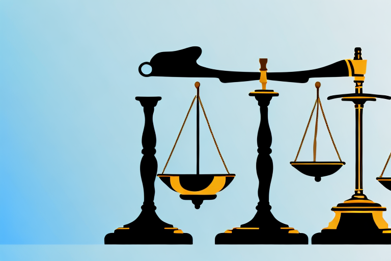 A balanced scale with a feather on one side and a gavel on the other