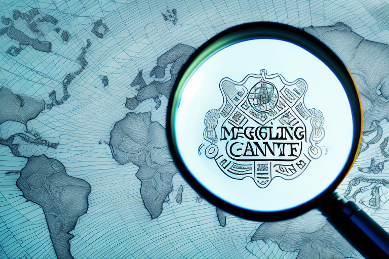 A magnifying glass hovering over a stylized map