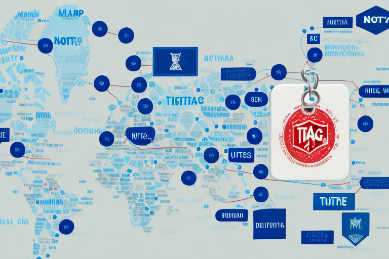 A local map pinpointing the locations of notary services and tags