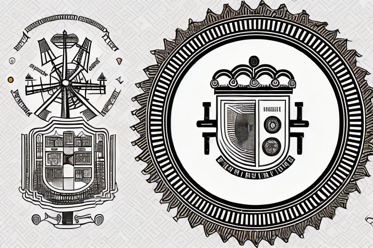 A notary public seal and a document