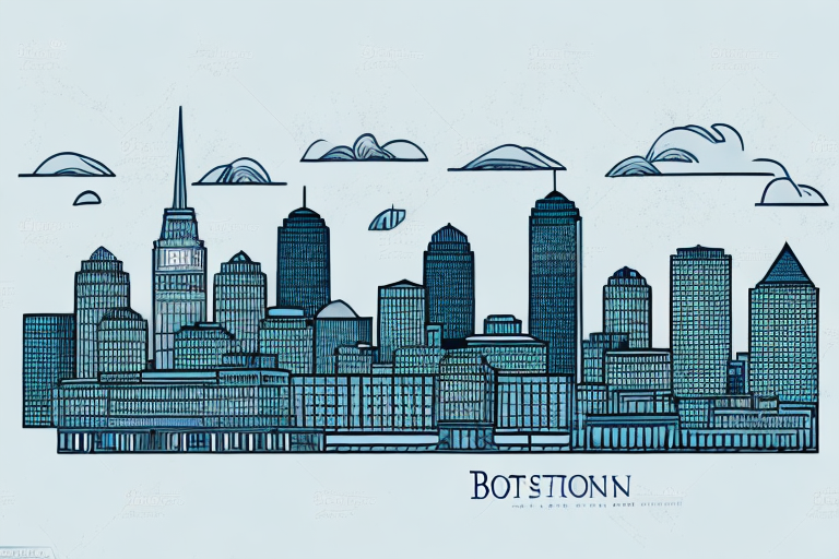 A boston cityscape with prominent landmarks